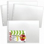 Папки-файлы БОЛЬШОГО ФОРМАТА (297×420 мм) А3, ГОРИЗОНТАЛЬНЫЕ, КОМПЛЕКТ 50 шт., 35 мкм, STAFF
