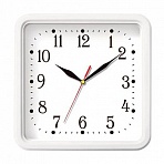 Часы настенные TROYKA 81810835, квадрат, белые, белая рамка, 26×26×3.5 см