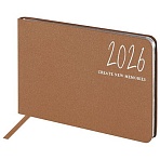 Еженедельник датированный 2026 МАЛЫЙ ФОРМАТ 105×160 мм, А6, BRAUBERG «Blaze», фольга, коричневый
