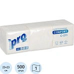 Салфетки бумажные Protissue 24×24 см белые 1-слойные 500 штук в упаковке