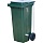 Бак для отходов пластиковый 90 л черный с зеленой крышкой