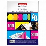 Бумага для цветной лазерной печати БОЛЬШОЙ ФОРМАТ (297×420)А3100 г/м2200 л. BRAUBERG115378