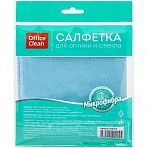 Салфетка для оптики и стекла OfficeClean, плотная микрофибра, 30×30см, синяя