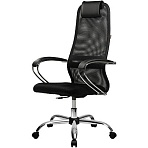 Кресло МТ_EChair 675 TTW сетка/ткань черный, хром