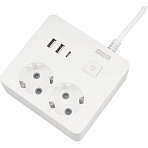 Удлинитель Power Cube, 2р с/з вык.,3USB, 3500 Вт, 16А, 1.9 м, 3×1.0 (белый)