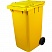 превью Контейнер-бак мусорный 240 л пластиковый на 2-х колесах с крышкой желтый