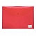 превью Папка-конверт с кнопкой BRAUBERG, А4, прозрачная, красная, до 100 листов, 0,15 мм