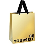 Пакет подарочный 18×23×10см MESHU «Be yourself», матовая ламинация