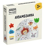 Аквамозаика ТРИ СОВЫ «Лесные животные», набор инструментов, трафареты, картонная коробка 12×12см