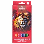 Карандаши цветные KOH-I-NOOR «RED LION» 12 цветов, шестигранные, 2.8 мм, натуральное дерево, 3552/12