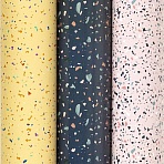 Бумага упаковочная мелованная НАБОР 3 шт., «Terrazzo», 70×100 см, 3 дизайна, ЗОЛОТАЯ СКАЗКА