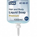 Картридж с жидким мылом-гелем для тела и волос Tork S1 Premium 421601/420601 1000 мл