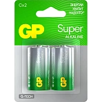 Батарейки GP Super C/343/LR14, 1.5В, алкалиновые, 2 шт. в блистере