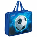 Папка на молнии с ручками ЮНЛАНДИЯ А4, 1 отделение, пластик, 80 мм, «Football»