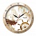 превью Часы настенные TROYKA 11135172, круг, бежевые с рисунком «Парусник», бежевая рамка, 29×29×3.5 см