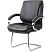 превью Конференц-кресло Комус Мебель (Easy Chair) 516 чёрное (экокожа, металл хромированный)