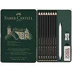 Набор карандашей ч/г матовых Faber-Castell «Pitt Graphite Matt» HB, 2B, 4B, 6B, 8B, 10B, 12B, 14B, заточ, ластик, метал. точилка, растушевка, метал. кор