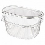 Одноразовый контейнер овальный 1000мл С КРЫШКОЙ ЮП-РКС КОМПЛЕКТ 420шт прозрачный ПЭТ, шк037