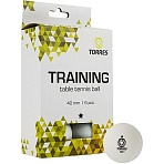 Мяч для наст. тенниса TORRES Training 1x, TT21016.40+ мм, упак. 6 шт, бел
