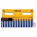 Батарейки алкалиновые «пальчиковые» КОМПЛЕКТ 12 шт., KODAK Max Super Alkaline, АА (LR6, 24А), блистер