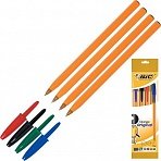 Ручка шариковая  BIC ORANGE набор, 4цв. 8308541