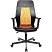 превью Кресло офисное Easy Chair 225 PTW оранжевое/чёрное (экокожа/сетка, металл)