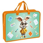 Папка с ручками А4 Мульти-Пульти «Зайка», пластик, на молнии, 70мм