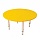Стол детский круглый, 800×800×400-580 мм, регулируемый, рост 0-3 (85-145 см), пластик желтый, слоновая кость