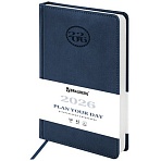 Ежедневник датированный 2026, А5, 138×213 мм, BRAUBERG «Favorite», под кожу, темно-синий