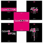 Тетрадь А5 48 л. HATBER скоба, клетка, обложка картон, «Game over» (5 видов в спайке)