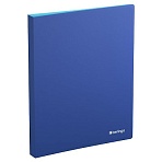 Папка с 40 вкладышами Berlingo «Soft Touch Pro», 24мм, 700мкм, с внутр. карманом, синяя, внутр. голубая, софт-тач