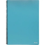 Бизнес-тетрадь Комус А4 100л, кл., обл. пластик, спираль, голубая Classic