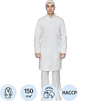 Халат для пищевого производства у17-ХЛ муж. ХАССП белые (60-62)170-176