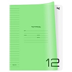 Тетрадь 12л., линия BG «UniTone. Neon», пластиковая обложка, неон салатовый