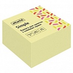 Стикеры Attache Simple 76×76 мм пастельные желтые (1 блок, 400 листов)