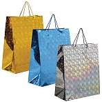 Пакет подарочный новогодний (1 шт. ) 41×19x49 см (XXL)ГОЛОГРАФИЯассорти 3 цветаЗОЛОТАЯ СКАЗКА609613