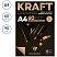превью Блокнот для эскизов и зарисовок 60л. А4 на склейке Clairefontaine «Kraft», 90г/м2, верже, черный/крафт