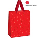 Пакет подарочный 18×23×10см MESHU «Christmas pattern», фольга, ламинация с блестками
