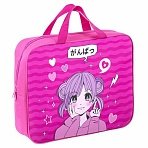 Папка на молнии с ручками BRAUBERG KIDS А4, 1 отделение, полиэстер, 80 мм, «Anime style»