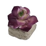 Цветок искусственный декоративный Розовый Суккулент в кашпо/8см арт.88211