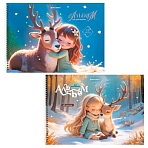Альбомы для рисования ДЭК, А4, 40 л., КОМПЛЕКТ 2 шт., гребень, обложка картон, BRAUBERG, 200×290 мм, «Душа леса»