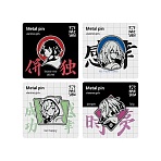 Набор металлических значков MESHU «Anime girls», эмаль, 4шт, картонная подложка, европодвес