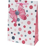 Пакет подарочный глянц. лам. Optima 22×31x10 см (ML)Роз. бант,128г ППК-4411