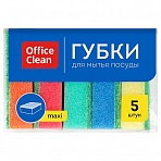 Губки для посуды OfficeClean, поролон с абразивным слоем, 80×53×26мм, 5шт. 