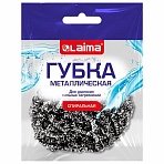 Губка (мочалка) металлическая спиральная 15 г, для посуды, гриля, плиты, LAIMA
