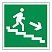 превью Знак эвакуационный «Направление к эвакуационному выходу по лестнице НАПРАВО вниз», квадрат 200×200мм