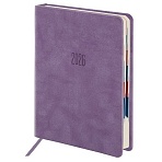 Ежедневник датированный 2026 B6 125×173 мм, GALANT «Vivid», под кожу, сиреневый