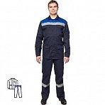 Костюм рабочий летний мужской л05-КБР с СОП синий/васильковый (размер 56-58, рост 158-164)
