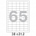 превью Этикетки самоклеящиеся Office Label белые 38×21.2 мм (65 штук на листе А4, 100 листов в упаковке)
