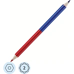 Карандаш двухцветный Koh-I-Noor красный/синий